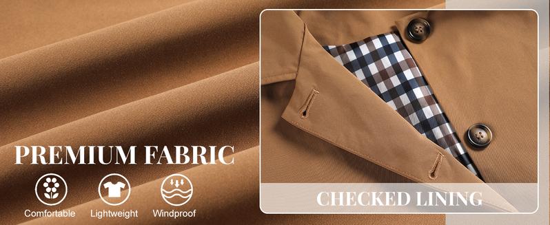 UANEO Womens Cropped Trench Coat Classic Collar Oversized Casual Jackets with Checkered Lining UANEO Womens Cropped Trench Coat Classic Collar Oversized Casual Jackets with Checkered Lining