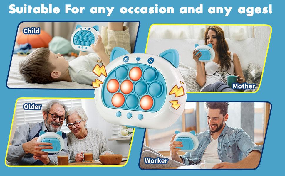 Fast Push Pop Game Toy for Kids – Electronic Puzzle with Lights & Music, Memory Challenge, Multiplayer Mode, Stress Relief Toy for Children