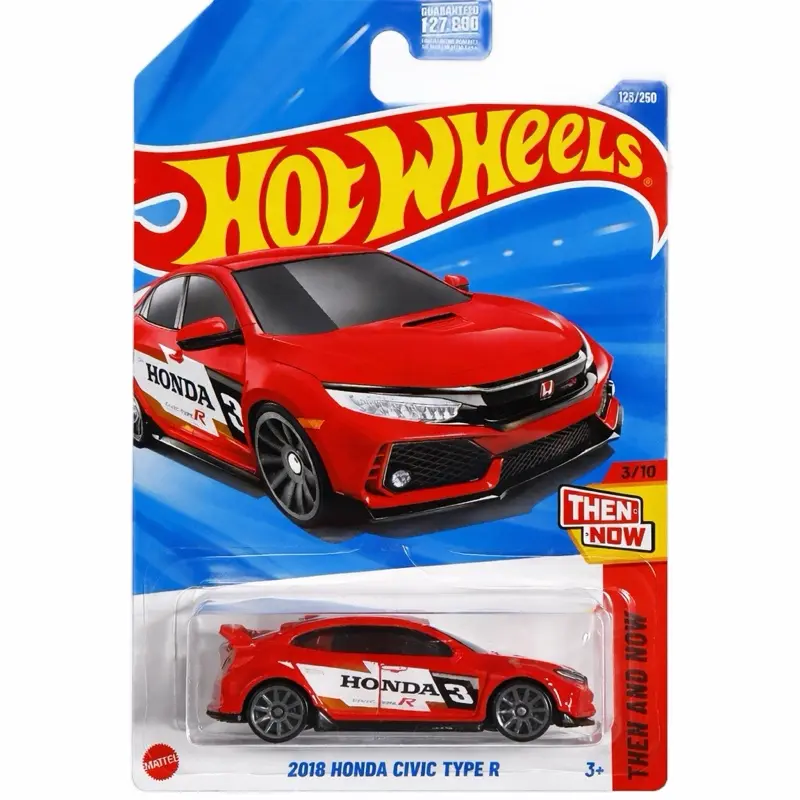 Hot Wheels 2018 Honda Civic Type R Racing Design 123/250 Series 3/10 Collectible Car for Kids & Collectors