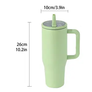40oz Large Capacity Travel Mug, 1 Count Foldable Straw Cup, Portable Insulated Water Bottle for Home Office Outdoor Camping, Drinkware