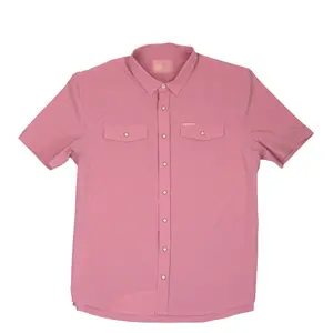 Lazy J Ranch Men's Airflow Pearl Snap Short Sleeve Shirt - Vintage Pink