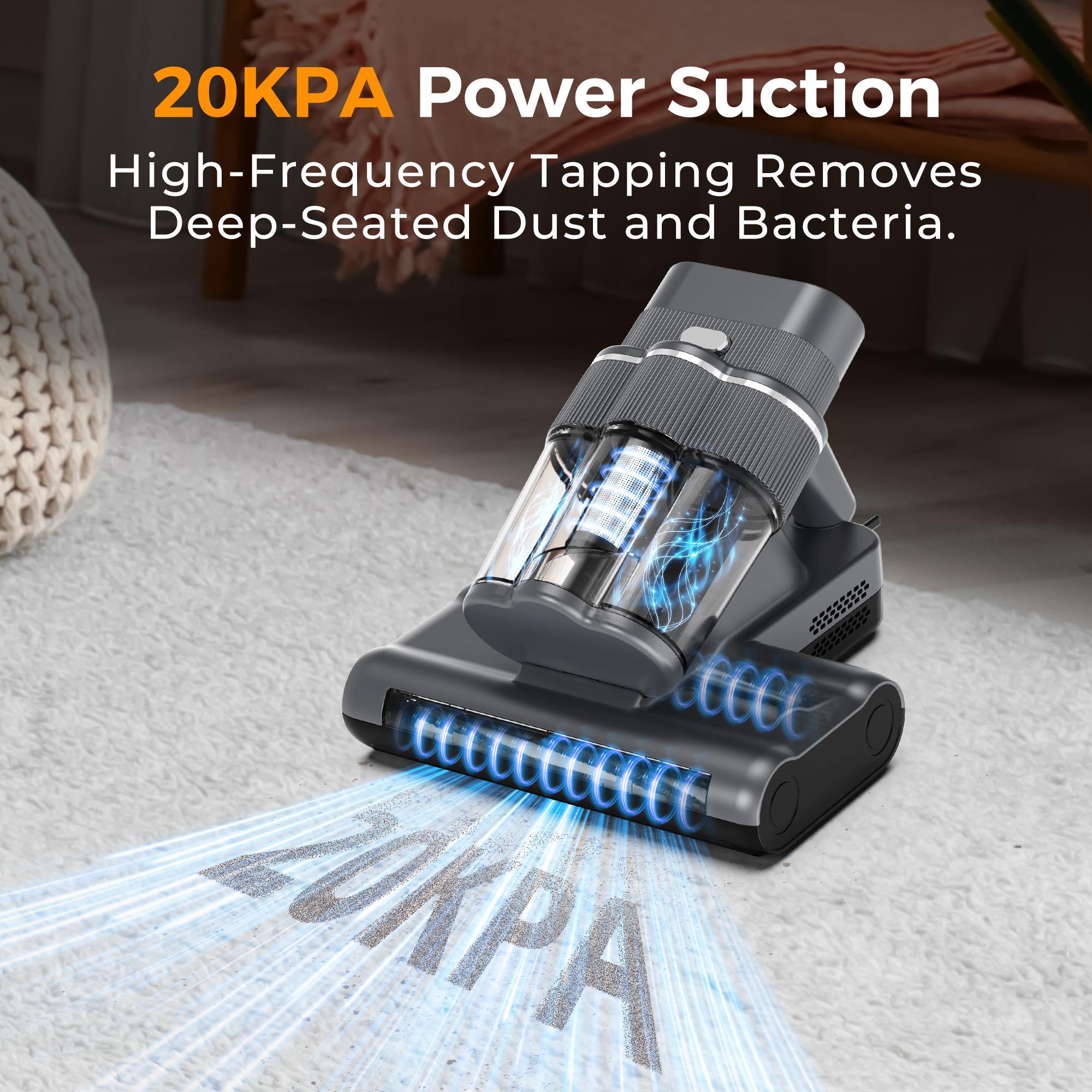 Mattress Vacuum Cleaner for Dust Mites Removal, Handheld Vacuum with UV-C Light & Safe-Temp 140℉ Heat & 20Kpa Powerful Suction & Triple-Cup & Aroma Tablet, Bed Vacuum Cleaner for Bed, Sofa, Couch, Carpet, Pet