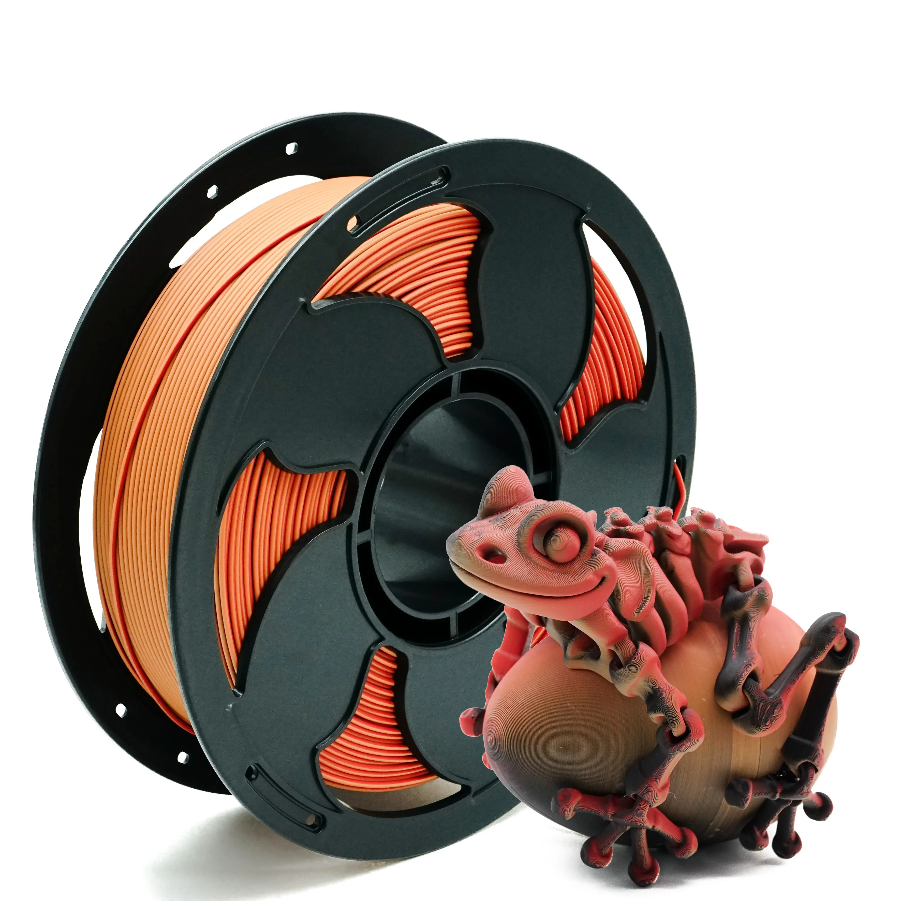 Matte Tri Color Black Red Orange PLA Filament 3 in 1,Matte Dual Bi Color yellow pink 1.75mm High Speed 600mm/s Coextrusion 3D Printer Filament Rapid Magic Color Change, Matte PLA 1kg (2.2lbs) Spool Perfectly Hide The Layer Line