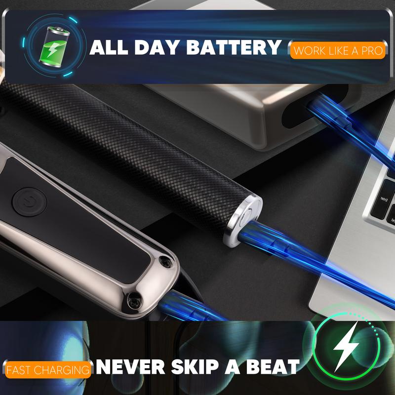 Wtispot  Professional Blonde Hair Clipper & Trimmer Kit for Men USB Rechargeable Barber Set with LCD Display Adjustable Blade and Professional Trimmer professional hair clippers for men