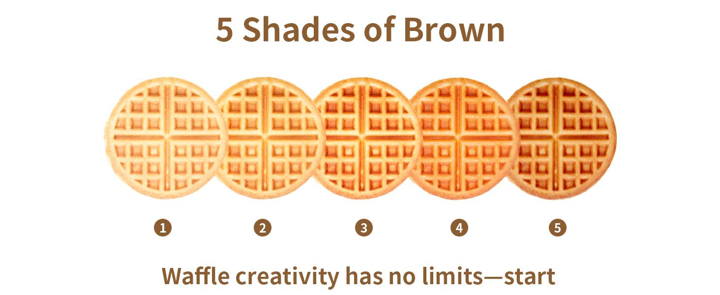 YASHE Double Waffle Maker 6 Inch 1400W Belgian Waffle Maker with Nonstick Plates, Temperature Knob & Cool-Touch Handles