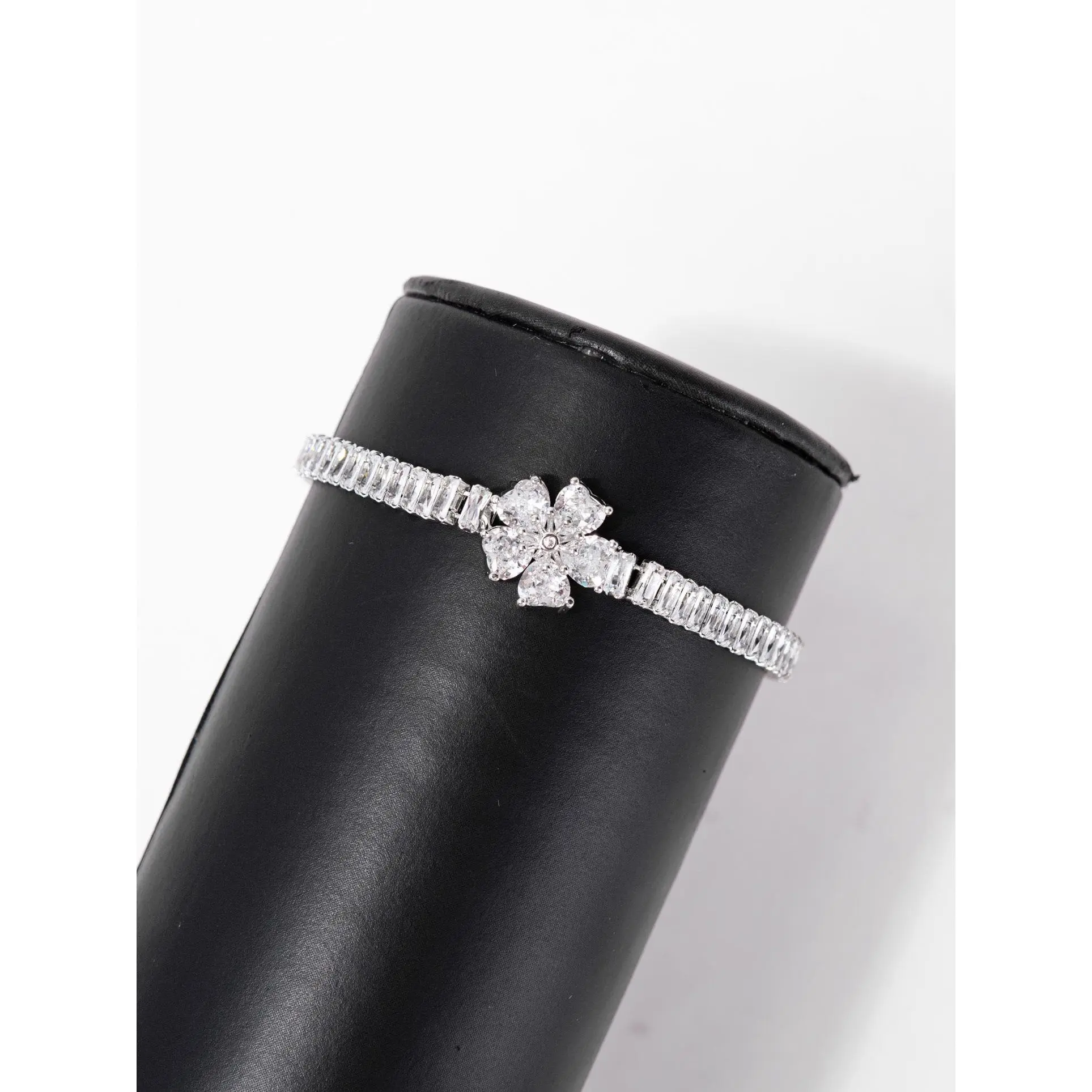 Eliana Floral CZ Diamond Clasp Bracelet