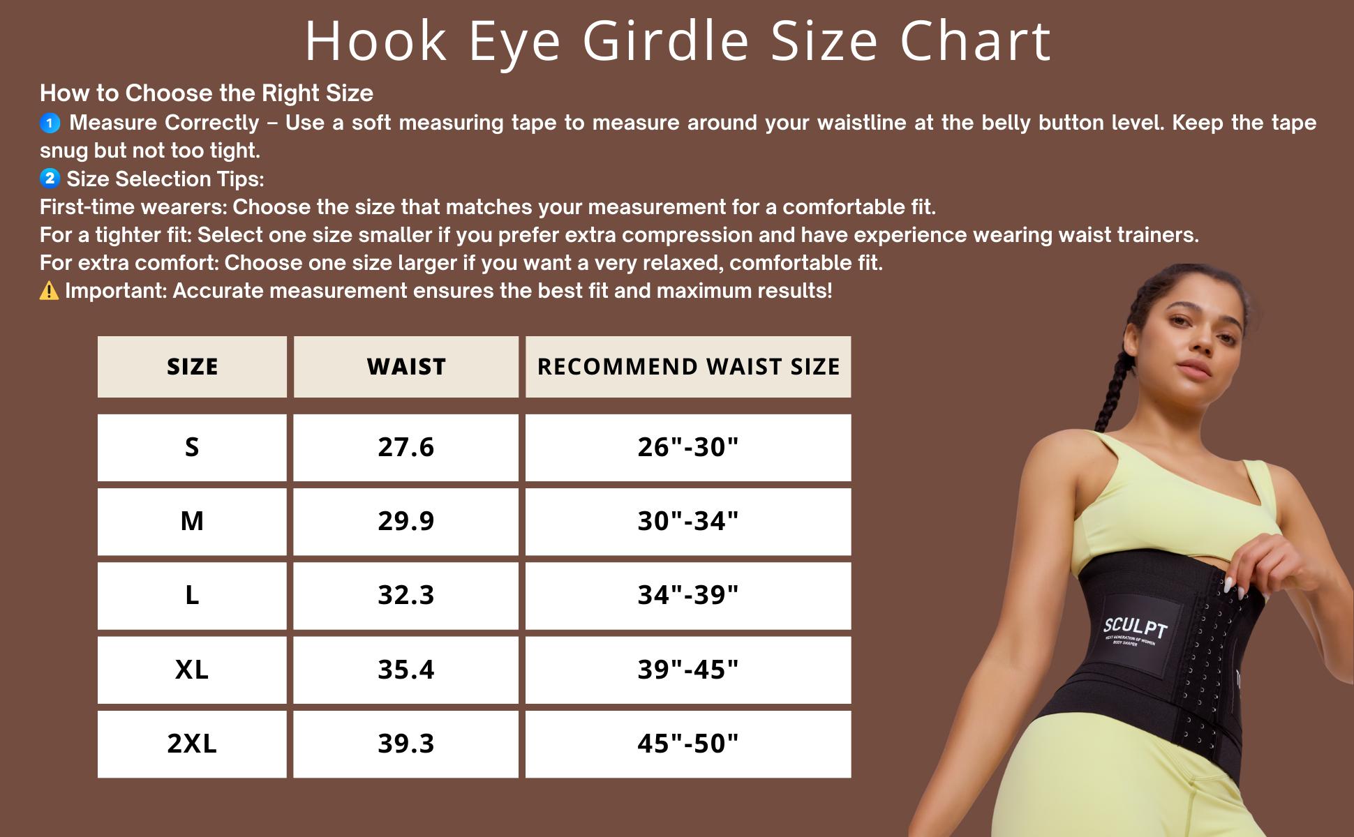 Sculpt Touch Hook Eye Hourglass Girdle - Adjustable Hook Eye Closure Lightweight Breathable Comfort Fit Firm Support for Everyday Wear Tummy Tuck Shapewear Waist Trainer Women Abdominal Binder Waistband Womenswear Comfy - Love SpringStatements