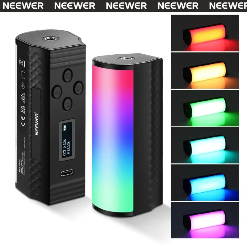 NEEWER TL96/TL97C RGB Magnetic Light Stick, Pocket-Size 6W Bi-Color LED Photoshoot Light with Batteries, APP Control, FX Effects for Content Creator Streaming Equipment, Vlog & Party Use, Contentcreator