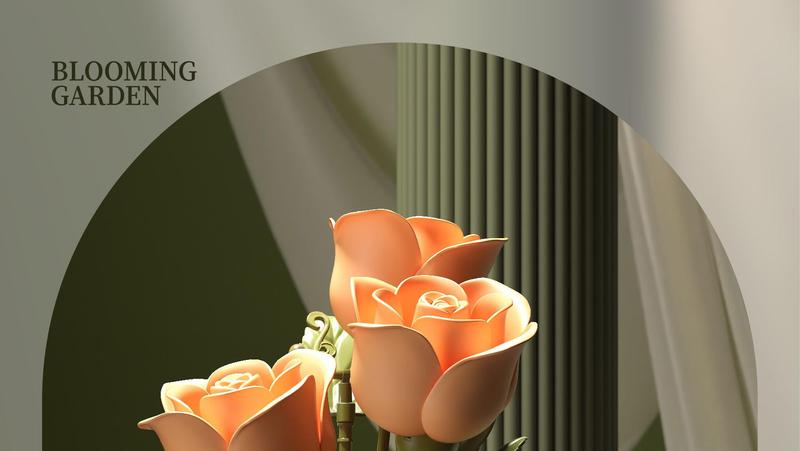 Dynamic Interactive Building Block Flower One Click Blooming Ambient Night Light Educational Assembly Desktop Ornament Perfect Gift(Building block style, requires assembly)