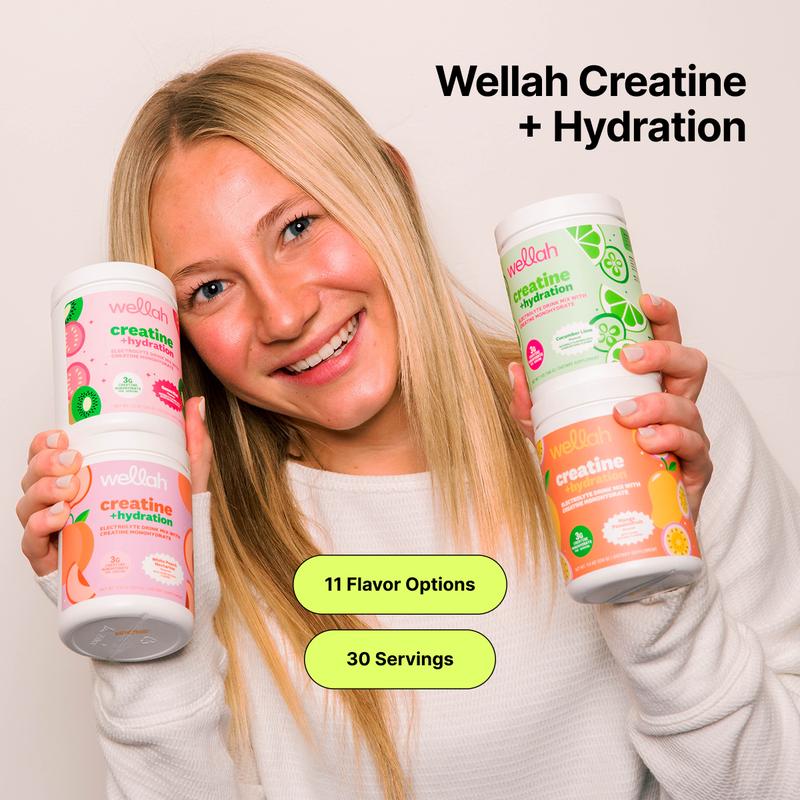 Wellah Creatine + Electrolytes | Creatine Monohydrate Supplement | Electrolyte Supplement | 3g Creatine Per Serving | 1500mg of Electrolyte Complex Per Serving | 30 Servings | Fitness Supplement | Tiktok Shop Deals |  Gym Must have
