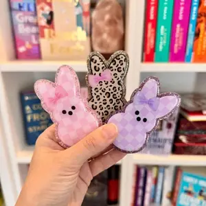 Cute Bunny Easter Magnetic Phone Grip, Easter Gift For Her, Cute Griptok, Kawaii Magsafe Kindle Grip, Book Lover sticky mount Pastel Egg Foldable Wireless Flower-Shaped Multi-Functional Stand accessories holder