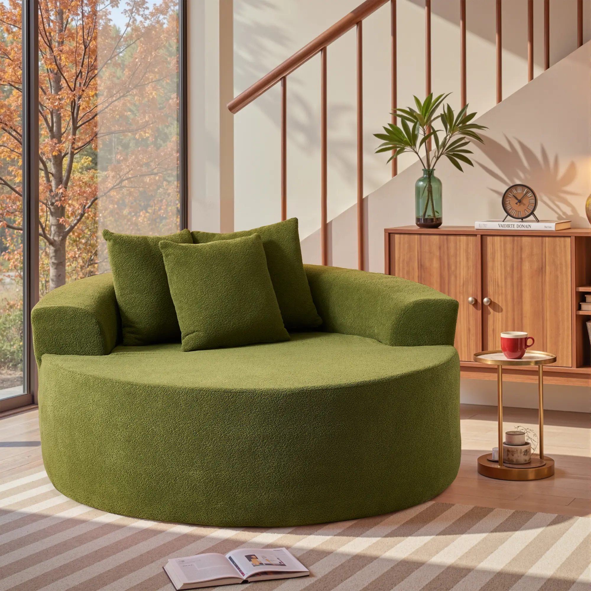 Round Sofa - Green Cloud Velvet