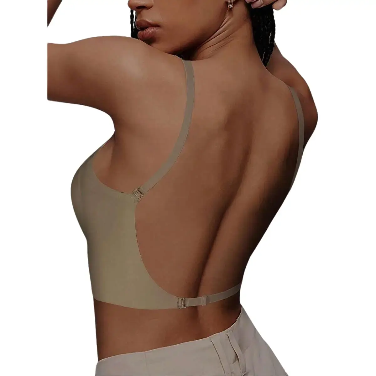 Women's Backless Wireless Bra - 1-Piece Romantic Seamless Lingerie with Removable Pads, Lightweight 3-Way Convertible Straps for Fitness, Halloween, Christmas, Thanksgiving Romance