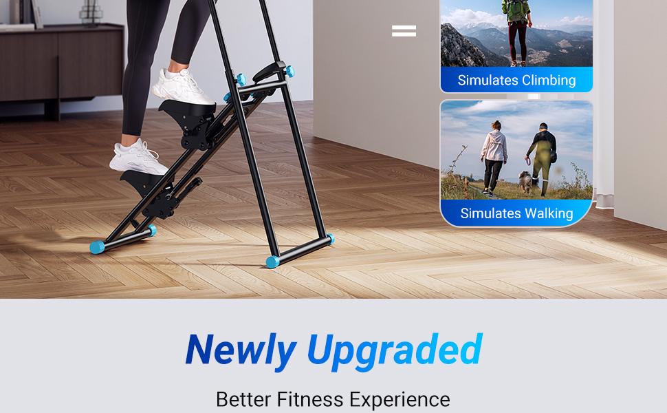 MERACH Stair Stepper with Handlebar for Full-Body Workout, 300LBS Capacity,  Compact Cardio Climber Exercise Machine with Adjustable Pedals, Vertical Climber for Home Gym