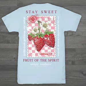 Simply Southern “Stay Sweet – Fruit of the Spirit” Short Sleeve T-Shirt – Ice Blue