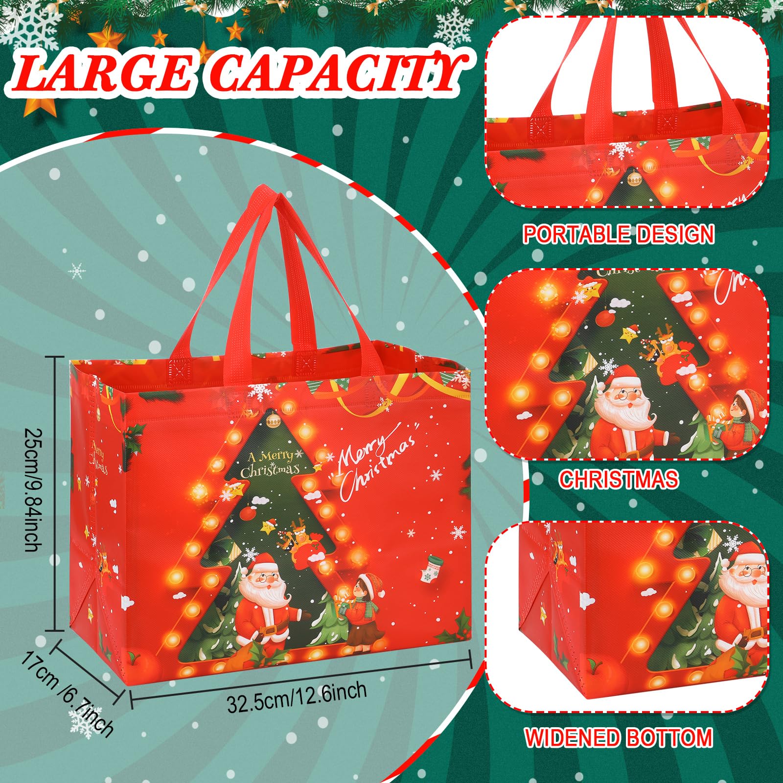 48 Pcs Valentines Gift Bags Reusable Tote Bags Multifunctional Non-Woven Wrapping Bags Goodie Bags Appreciation Gift for Friends Teacher Students Office Employee Coworker,Galentine's Day Birthday Wedding School Classroom Party Gift,Valentine Gift Exchange