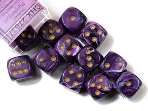 Vortex Purple & Gold (discontinued) | D6 Block | Chessex Dice (12)