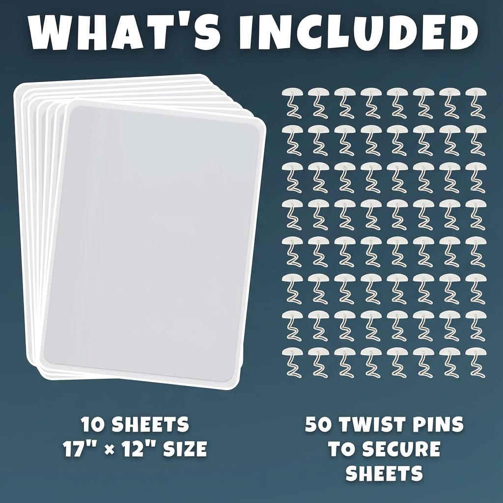 Larleaf Anti Cat Scratch Furniture Protector, 10-Pack Couch Protector from Cat Claws Easy-to-Apply Scratching Deterrent and Shield for Sofa Corners Couch, Walls, Doors- with 50 Twist Pins, Cat Deterrent, Cat Accessories, Door Scratch Protector