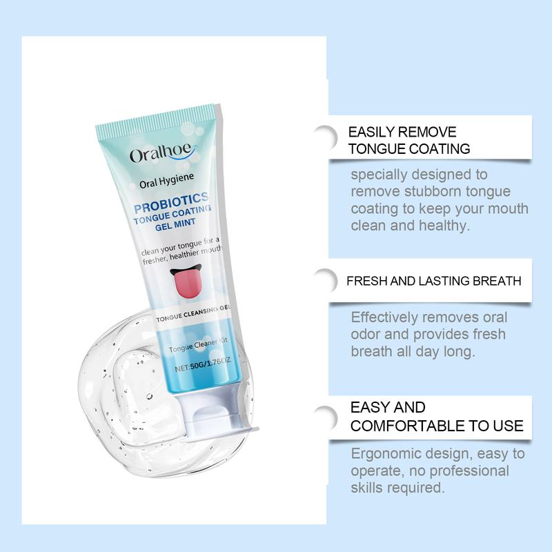 Tongue coating cleaning set: Gently cleans food residues on the tongue surface and provides oral care  Cleansing coconut mint teeth brush