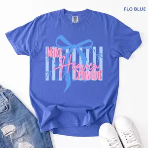 Comfort Colors Make Heaven Crowded Bow Shirt, Coquette Christian Graphic Tee, Preppy Faith T-Shirt Easter for Woman