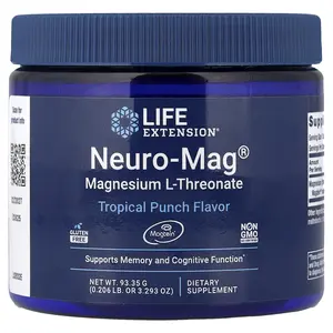 Life Extension Neuro-Mag®, Magnesium L-Threonate, Tropical Punch, 3.293 oz (93.35 g) Life Extension Neuro-Mag®, Magnesium L-Threonate, Tropical Punch, 3.293 oz (93.35 g)