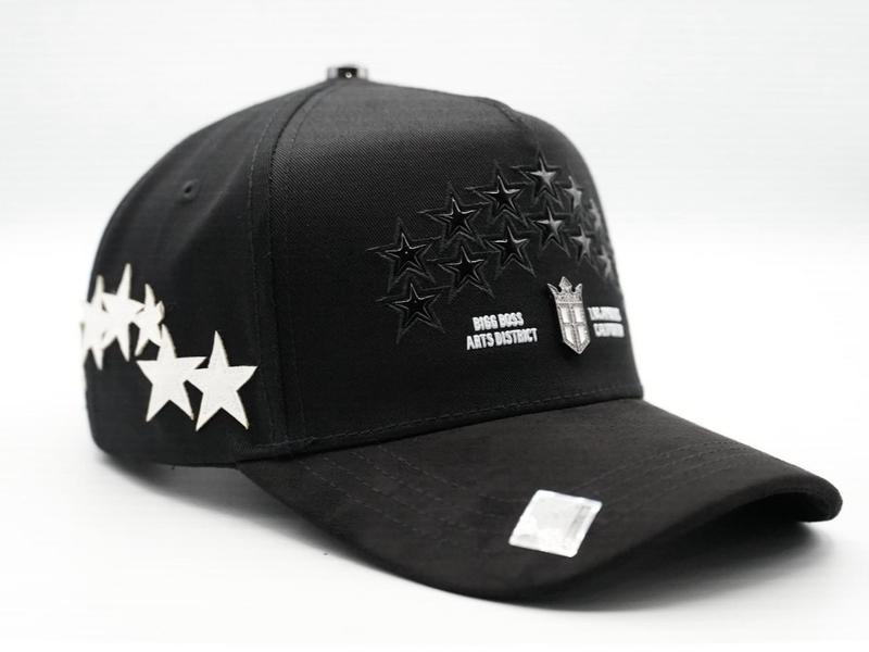 Big Boss District Hat Unisex Black Baseball Cap with Star Design and ARTS DISTRICT Logo Unique Stand Out Style