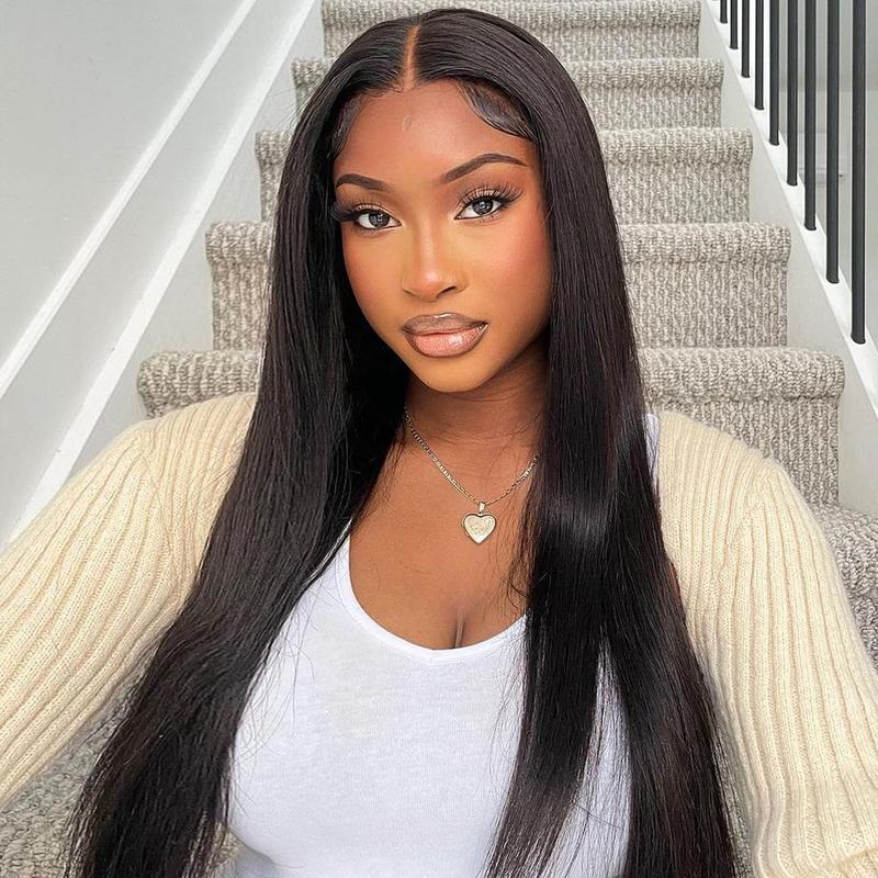 FORGIRL FOREVER 9x6 Wear Go Glueless Wig Ready to Wear Straight Wig Pre-Cut HD Lace Wig 180% Pre-Plucked Human Hair Lace Front Closure Wig