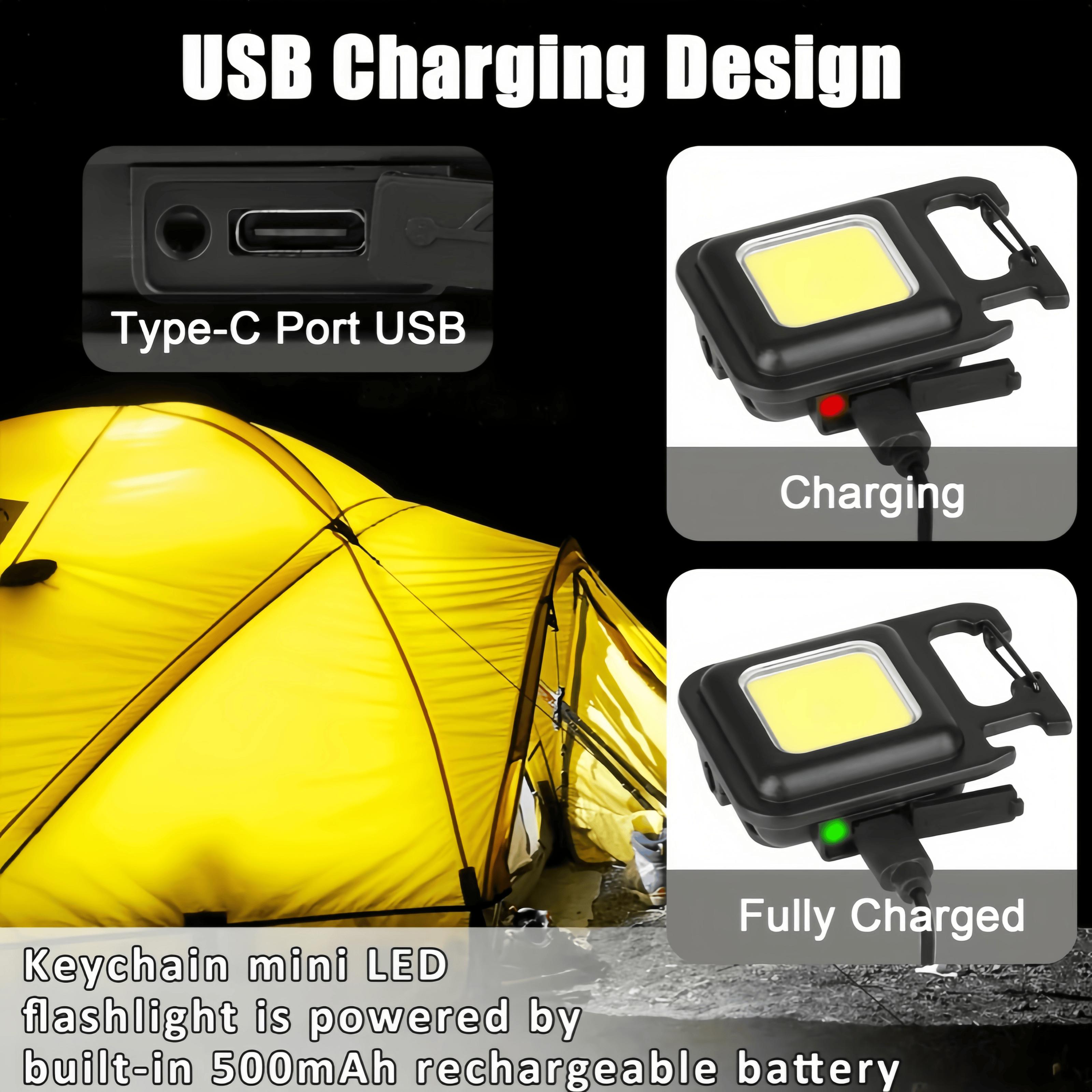 Keychain Work Light, White Rows Keychain Light,Portable Keychain Light,Rechargeable Flashlight, Folding Key Light for Walking and Camping powertools