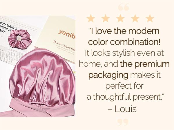 YANIBEST Double Layer Satin Silk Bonnet for Sleeping Hair Bonnet with Elastic Tie Band for Curly Hair Wig Caps Beanpaste Pink TikTokShopBlackFriday