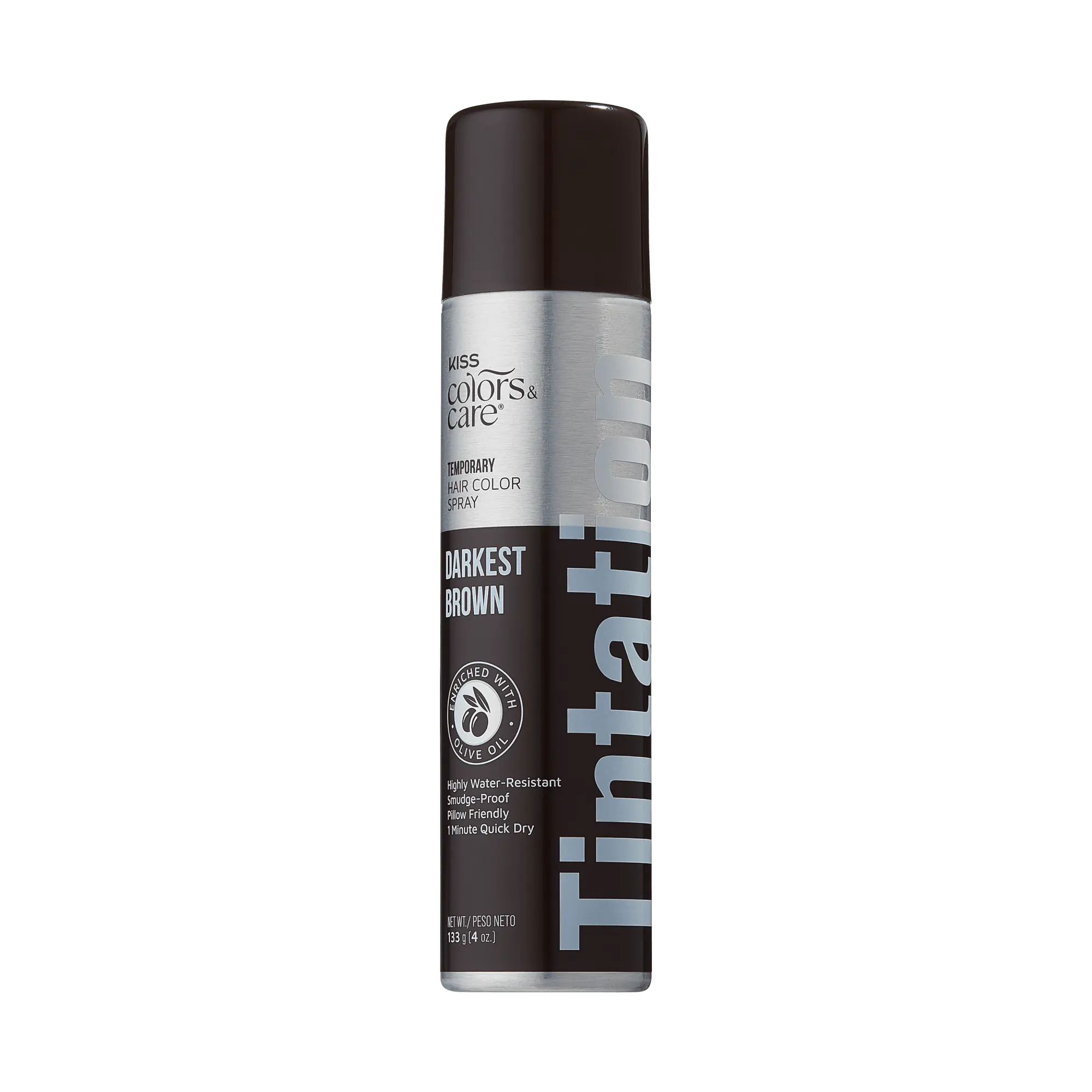 Kiss Colors & Care Tintation Spray - Darkest Brown | Temporary Hair Color Spray, Semi Permanent Hair Color, Hair Dye, Hair Color