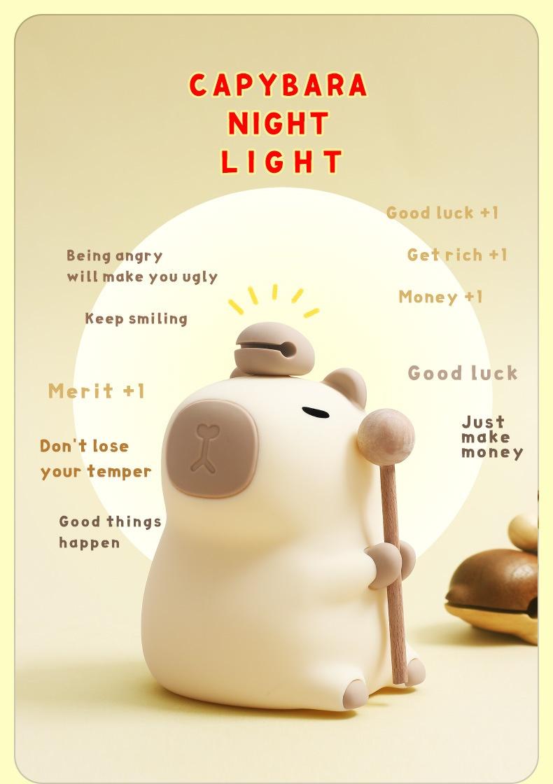 Adorable Capybara Night Light Lamp-Soft Silicone,Rechargeable, Perfect Bedroom Decor & Gift for Kids/Adults Adorable Capybara Night Light Lamp-Soft Silicone,Rechargeable, Perfect Bedroom Decor & Gift for Kids/Adults