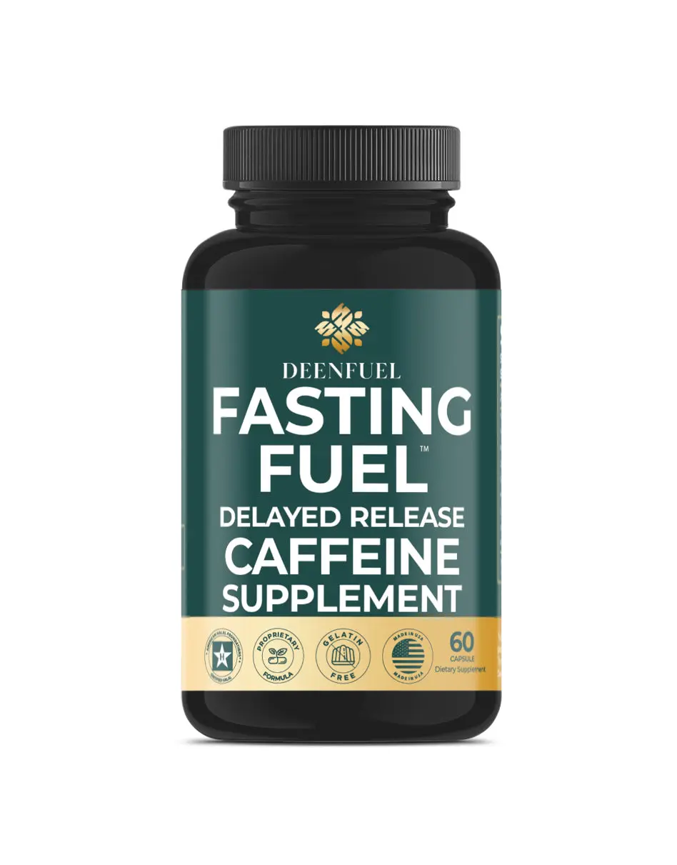 Fasting Fuel Energy Capsules | Halal Friendly Delayed Release Caffeine Supplement - Daily Routine Support for Fasting