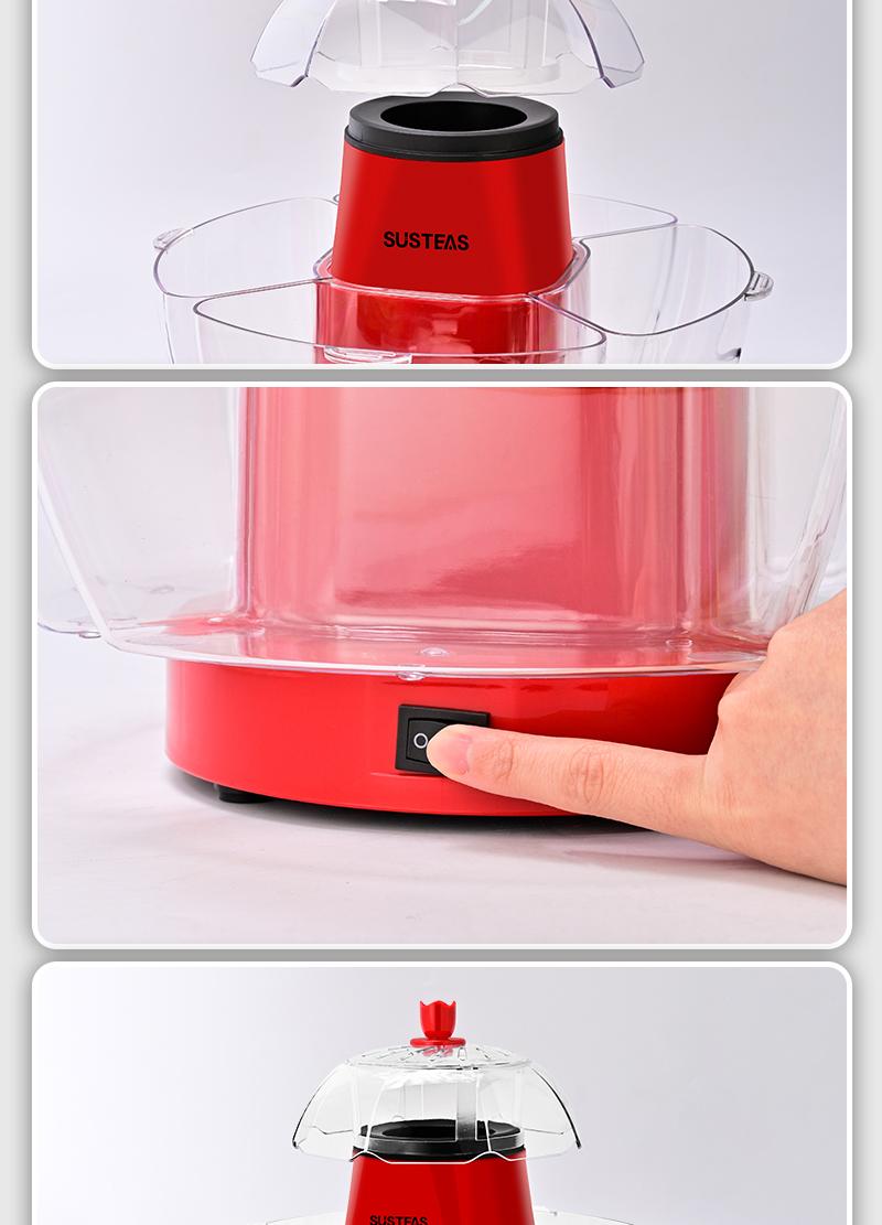 SUSTEAS Hot Air Popcorn Maker Machine – 4 BPA-Free Bowls, Oil-Free, Fast & Healthy, Easy Clean, Perfect for Movie Nights (American Style) SUSTEAS Hot Air Popcorn Maker Machine – 4 BPA-Free Bowls, Oil-Free, Fast & Healthy, Easy Clean, Perfect for Movie Nights (American Style)