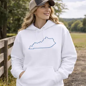 Kentucky Hoodie | Minimalist State Outline | Unisex Fleece