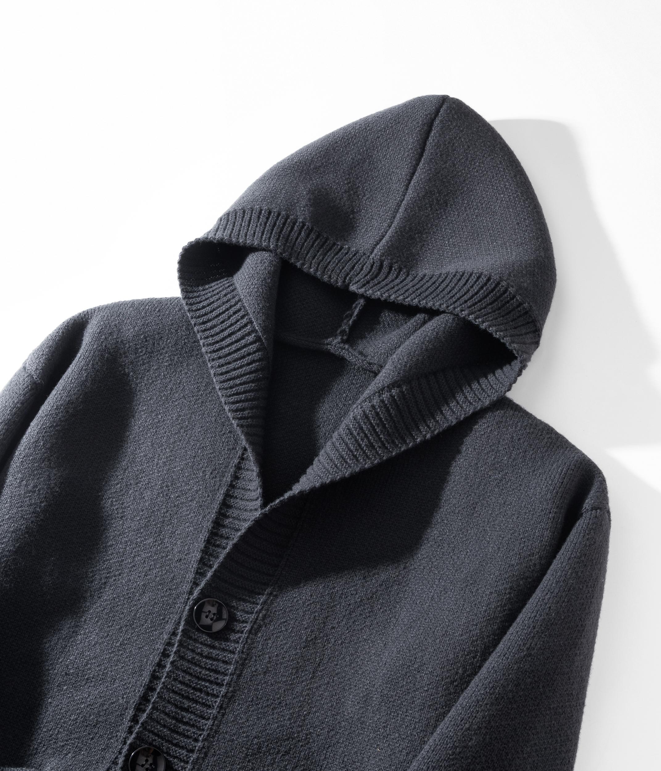 Men's Plain Minimalist Solid Heavyweight Long-Sleeve Buttoned Hood Snap Sweatshirt - Casual Polyester Pullover, Personalized Soft Skin-Friendly Menswear, Fitted Retro Tops for Street Wear, Everyday Use (Polyester Keeps It Soft),sohochic
