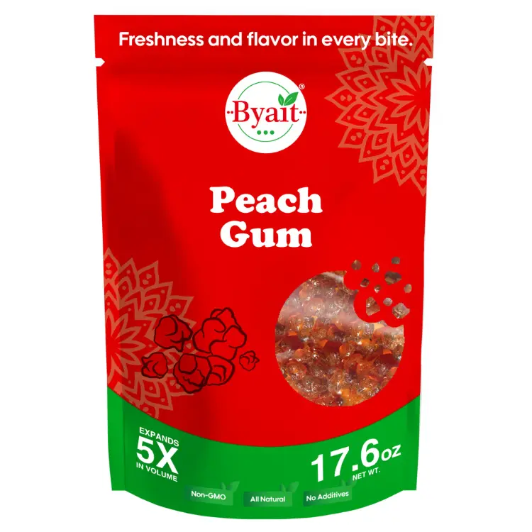 Byait Wild Peach Gum 17.6 Oz, Approx. 150 Pieces,  Tao Jiao, Edible Flavorless Peach Resin, All-Natural Ingredient for Traditional Chinese Desserts, Drinks, Soups