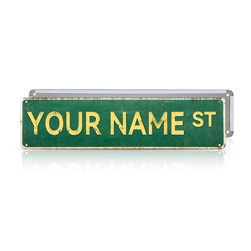 Custom Retro Rust-Proof Tin Street Sign - 40x10cm Magical Print, Lightweight Personalized Road Name Plate, Durable Country Rustic Farmhouse Home Decor, Wall Display Sign for Home Bar Entryway, Custom Sign