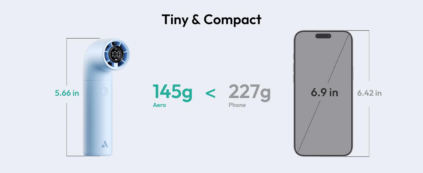 Aecooly Portable Handheld Fan, High-Speed Mini Fan with 15000 RPM Turbo, 4 Speeds, 8H Cooling, Pocket-Sized Rechargeable Fan for Travel, Personal Use, Gifts for Women and Men, Summervibes，dealsforyoudays