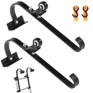 VEVOR Ladder Roof Hook,  , 2 Pack with Fixed Wheel & Swivel Bar, Wheel Heavy Duty Steel Ladder Stabilizer, Roof Ridge Extension for Damage Prevention, 600 lbs Weight Rating, Easy to Access Steep Roofs