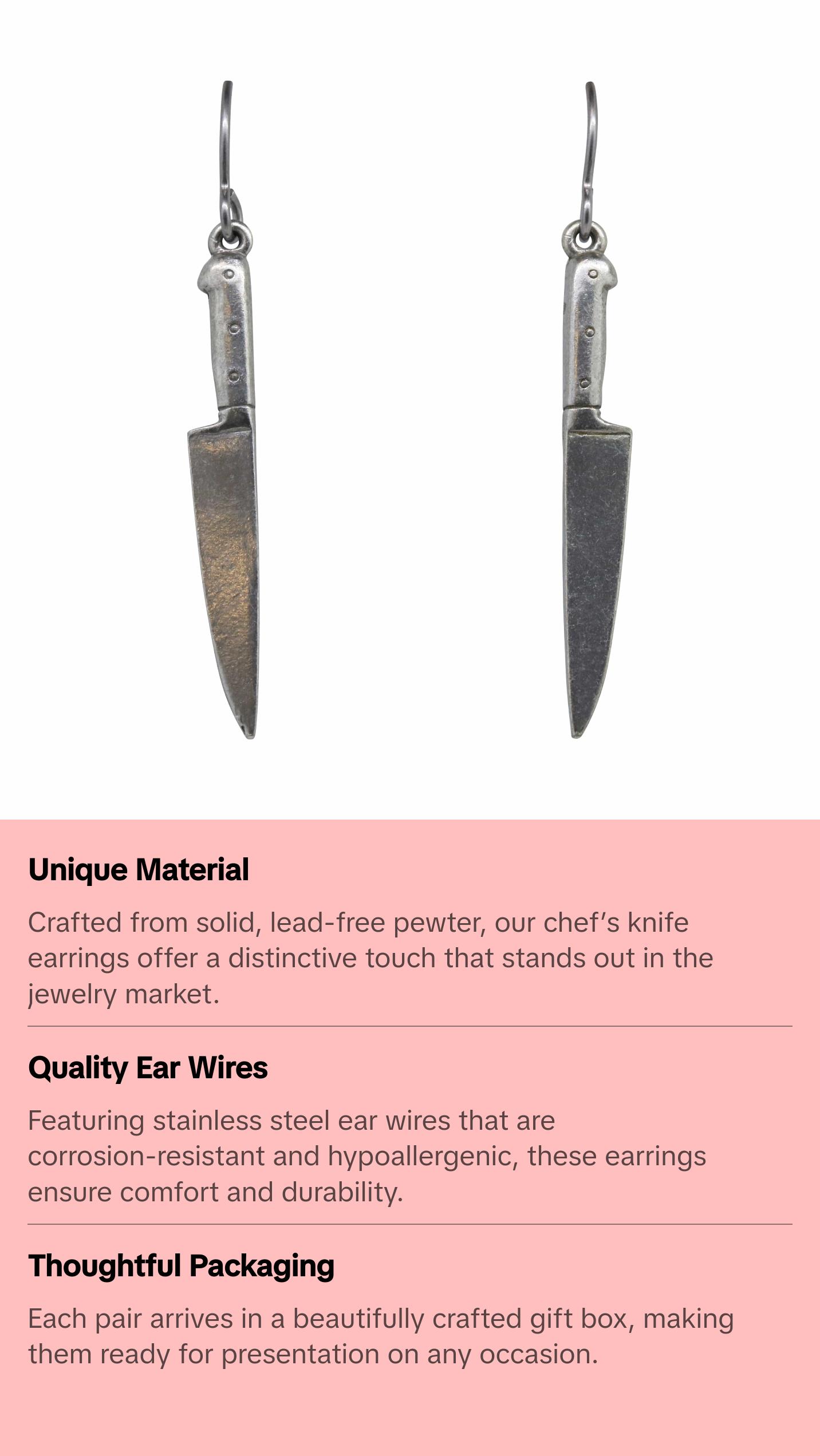 Chef's Knife Earrings