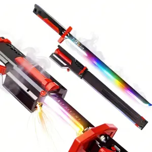 Cyberpunk Neon Sword- Rechargeable Spark Blade Sound & Fog for Rave, Cosplay & Display, Kids Holiday Gifts Lightsaber Light Toy US In Stock Lucky Green  St Patrick’s Day Gifts