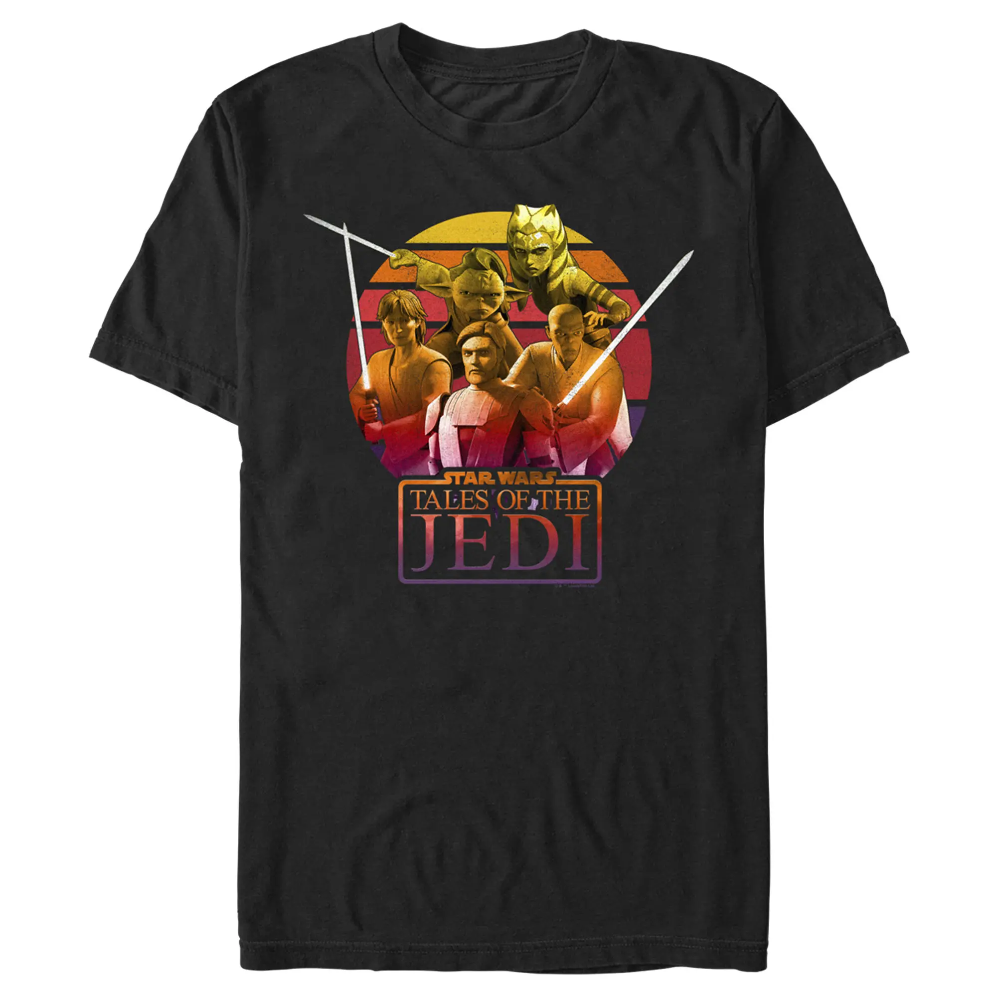 Men's Star Wars: Tales of the Jedi Ombre Group Short-Sleeve T-Shirt, Stylish Casual Fashion Menswear Top, Shortsleeve, Tee