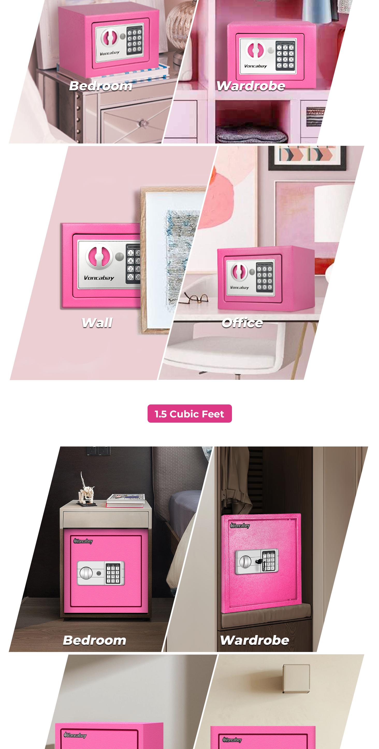 ​Voncabay Steel Mini Safe Box (9x6.6x6.5in) - Fits Anywhere! Favorite Mini Vault! Fireproof Bag (5x8in) Included - Perfect for Cash, Gold & Jewelry