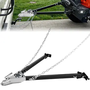 Nilight Tow Bar with Safety Chains, Coupler Fits 2-Inch Hitch Ball, 5500 lbs Towing Capacity, 41-in Opening Width, Bumper-Mounted Universal Towing Bar for RV, Car, Trailer, Truck, Alloy Steel