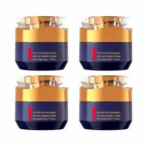 4PCS Polypeptide Firming Face Cream for Men & Women, Peptide Multi-Action Moisturizer with Niacinamide, Korean Botanical Extracts for Skin Glow, Crema Para Arrugas for Wrinkle Reduction and Skin Tightening, 1.76 oz