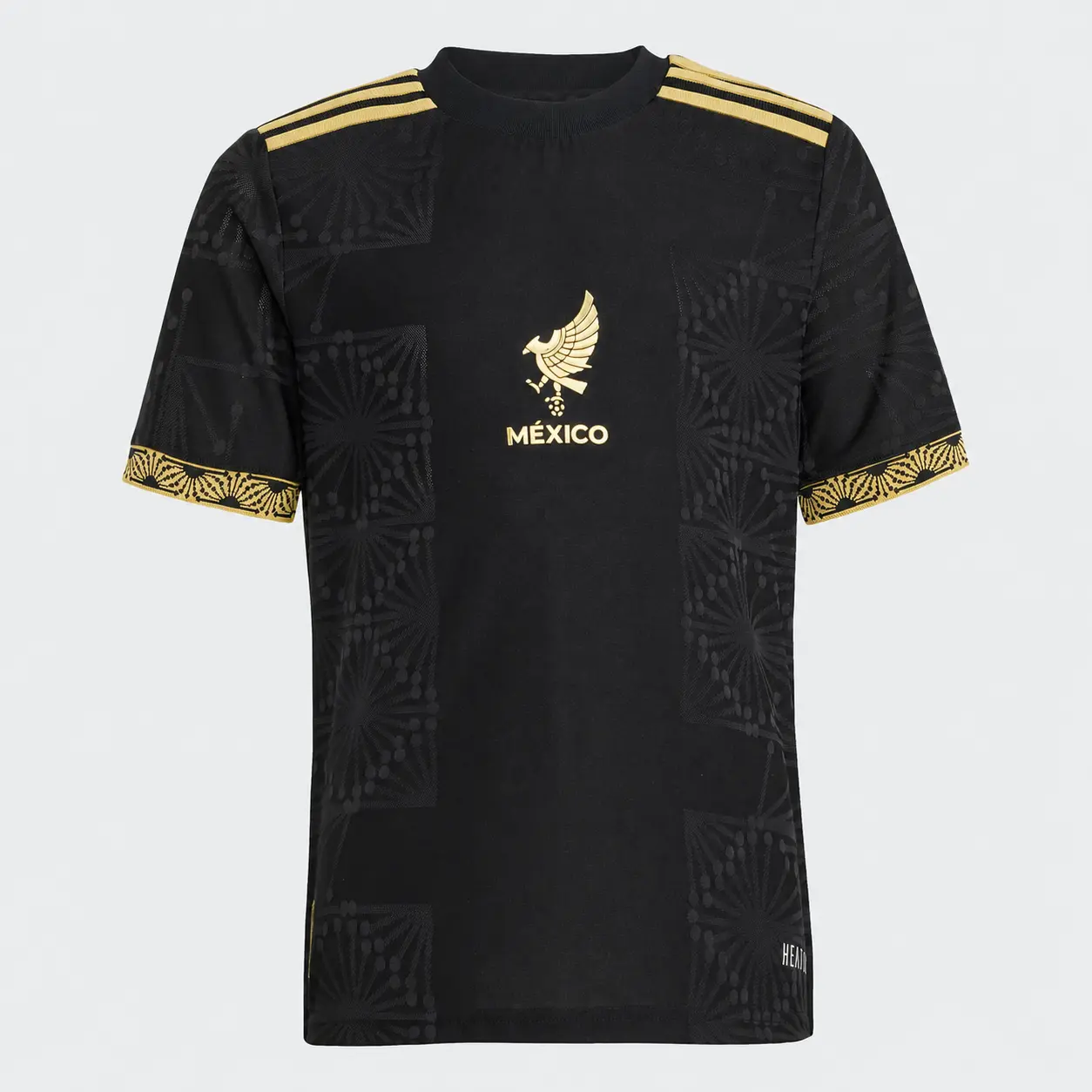 Men’s Mexico Black & Gold Soccer Jersey – Short Sleeve Football Fan Shirt, Match Day Training Top, Sizes XS–5XL