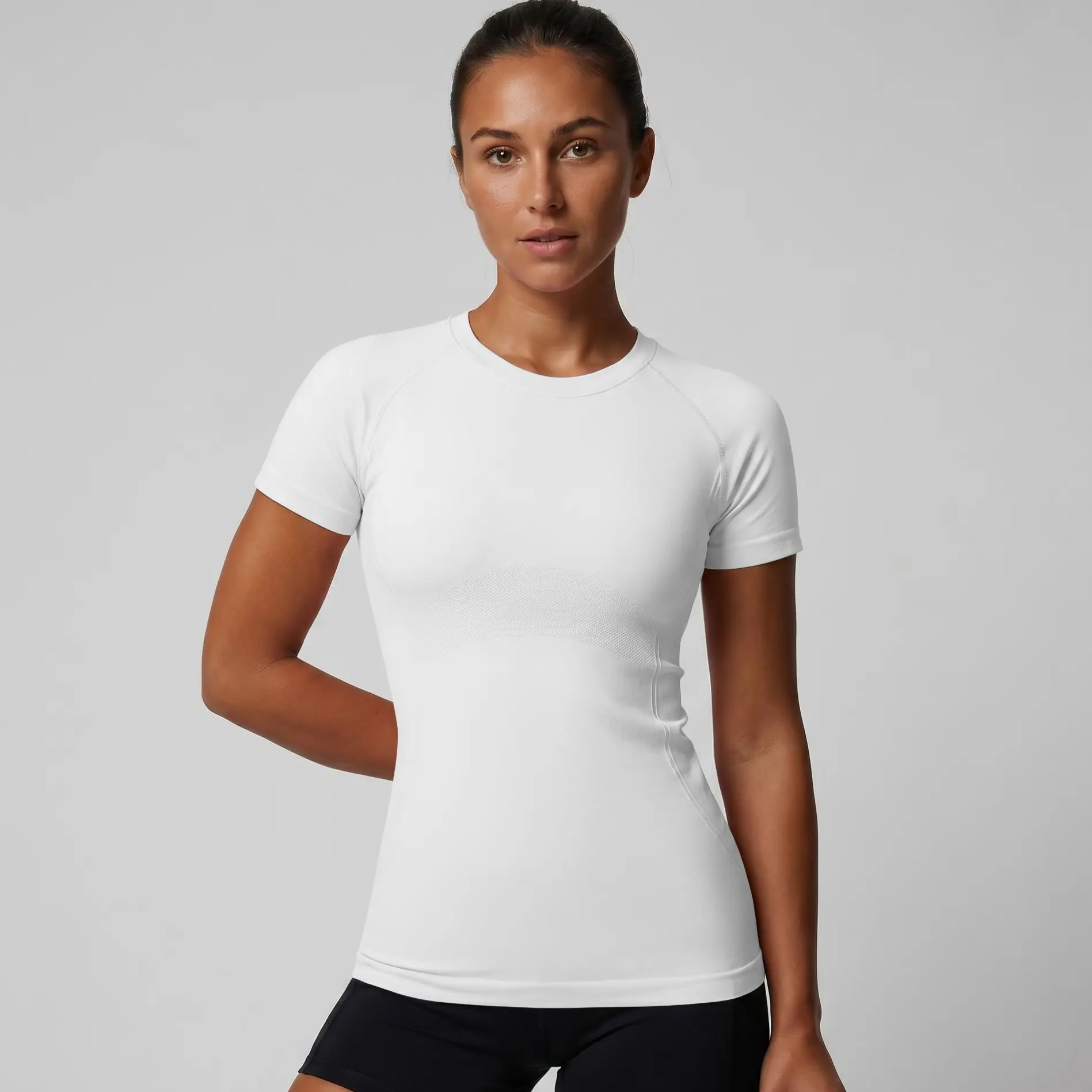 ATTRACO Seamless Workout Tops for Women Athletic Shirts Slim Fit Quick Dry Tee for Running Gym Yoga Hiking Fishing