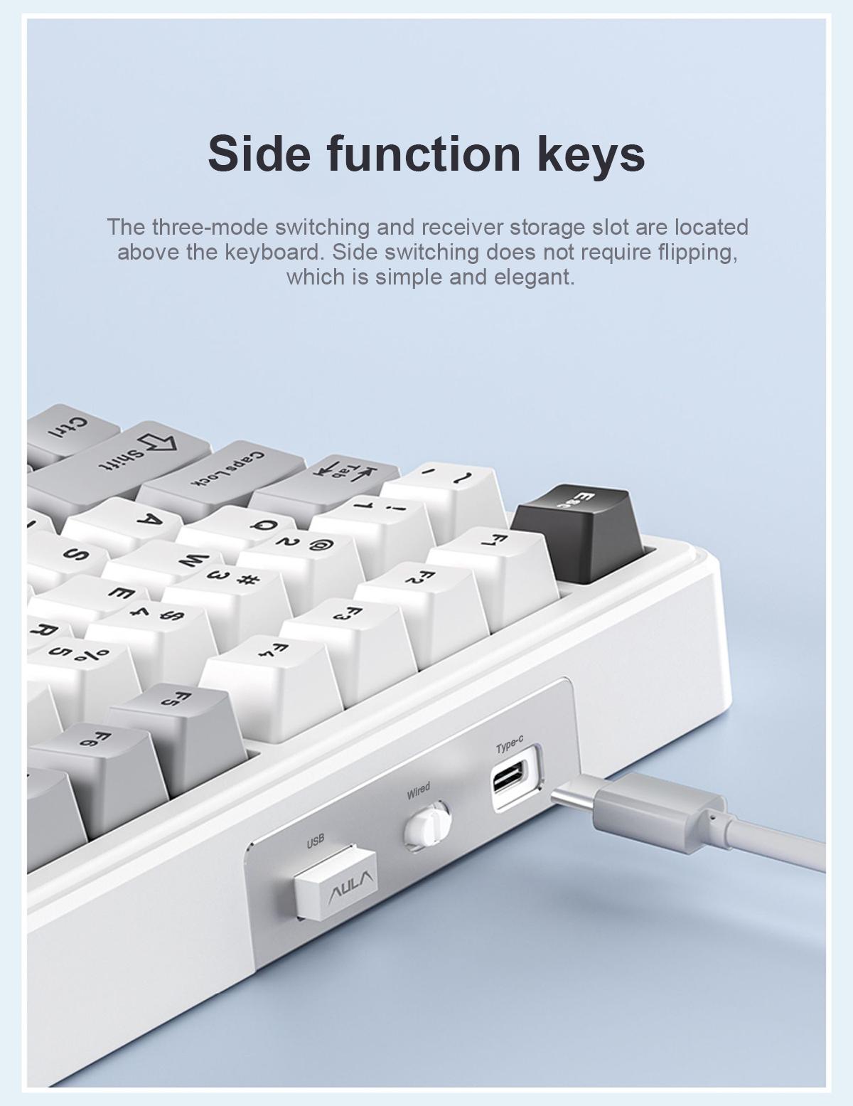 AULA F99 Tri-Modes Wireless Mechanical Gaming Keyboard, 2.4G Bluetooth Compatible Gasket Hot Swappable Custom Keyboard,Pre-lubed Linear Switches,Ergonomic,RGB Rainbow Backlit Creamy  Keyboards Numpad Office Computer Accessories TikTokShopfalldealsforyou