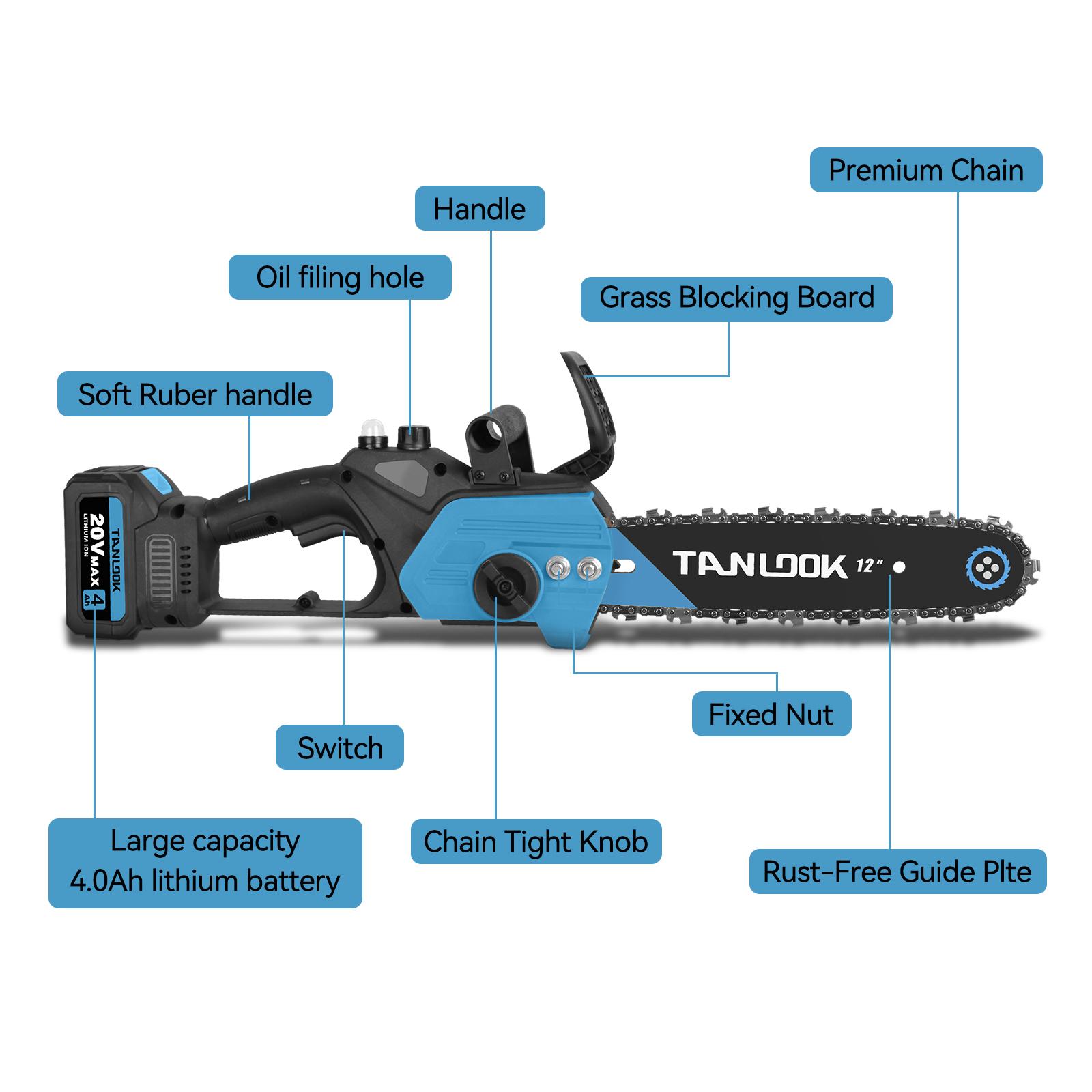 Outdoor Cordless Chain saw 12" Wide Guide Rail–Compact handheld electric chainsaw,equipped,2×4Ah batteries,highly efficient for wood cutting,tree trimming and pruning–ideal for woodworkers and DIY enthusiasts garden gadgets yard tool gardening work STU1 Outdoor Cordless Chain saw 12" Wide Guide Rail–Compact handheld electric chainsaw,equipped,2×4Ah batteries,highly efficient for wood cutting,tree trimming and pruning–ideal for woodworkers and DIY enthusiasts garden gadgets yard tool gardening work STU1