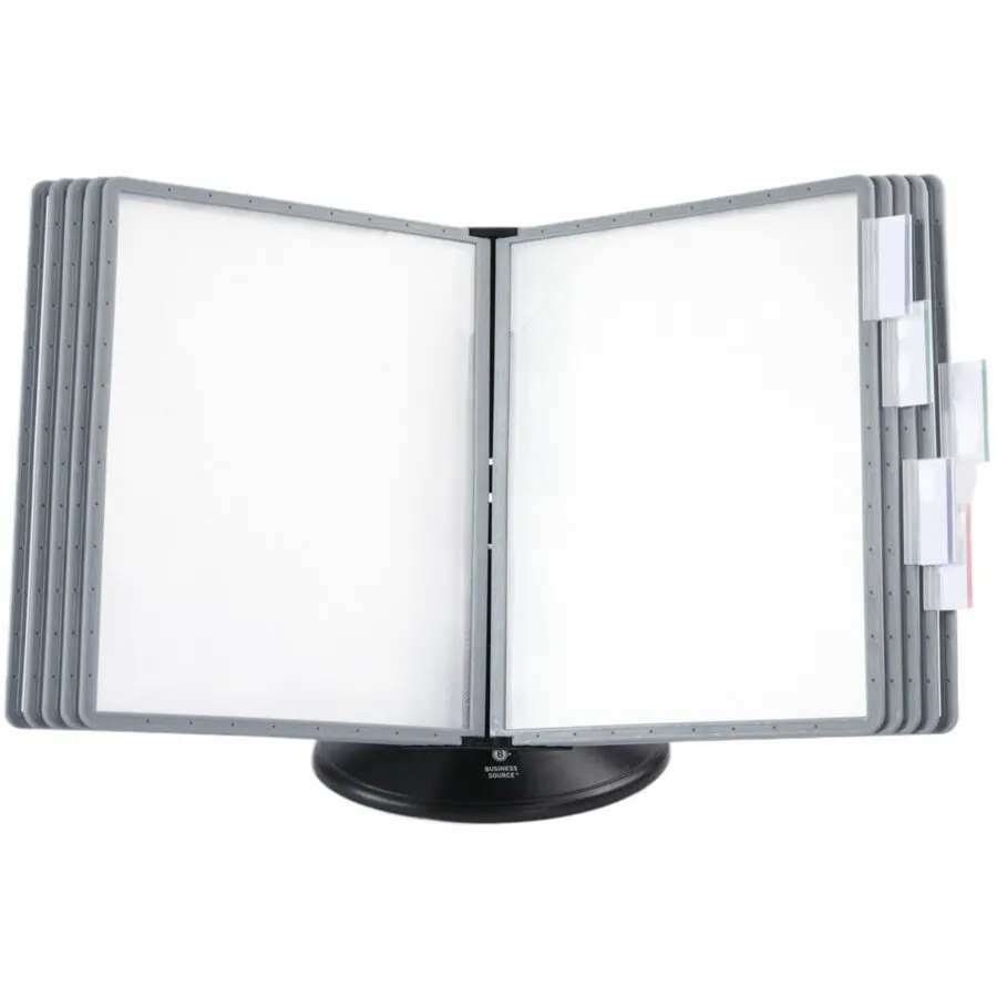 Business Source BSN62908 Deluxe Catalog Display Rack - Support Letter, Black - 8.50 x 11 in. Media - 20 Sheet